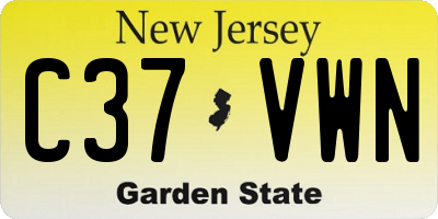 NJ license plate C37VWN