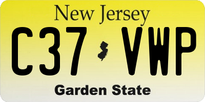 NJ license plate C37VWP