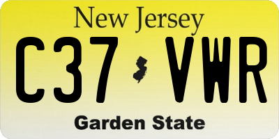 NJ license plate C37VWR