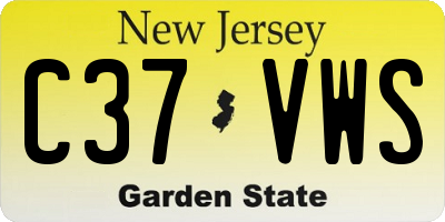 NJ license plate C37VWS