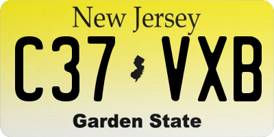 NJ license plate C37VXB