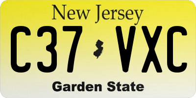 NJ license plate C37VXC