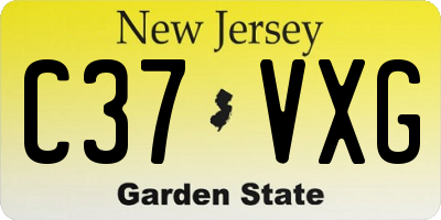 NJ license plate C37VXG