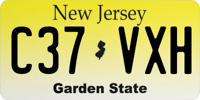 NJ license plate C37VXH
