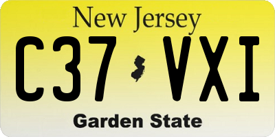 NJ license plate C37VXI