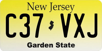 NJ license plate C37VXJ