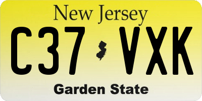 NJ license plate C37VXK