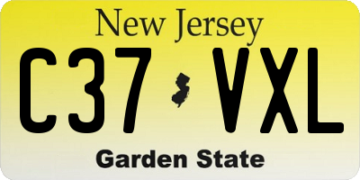 NJ license plate C37VXL