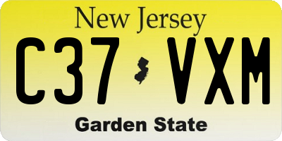 NJ license plate C37VXM