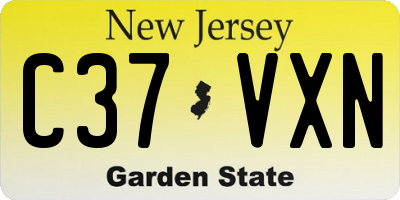 NJ license plate C37VXN