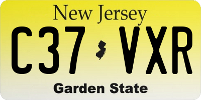 NJ license plate C37VXR