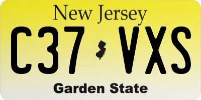 NJ license plate C37VXS