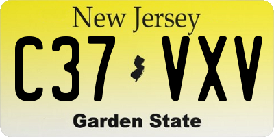 NJ license plate C37VXV