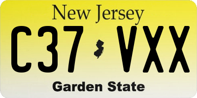 NJ license plate C37VXX