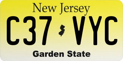 NJ license plate C37VYC