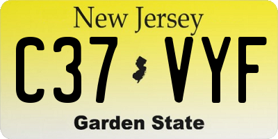 NJ license plate C37VYF