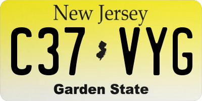 NJ license plate C37VYG