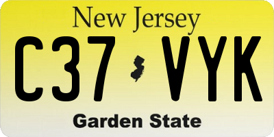 NJ license plate C37VYK