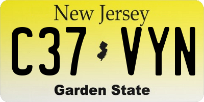 NJ license plate C37VYN