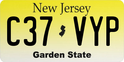 NJ license plate C37VYP