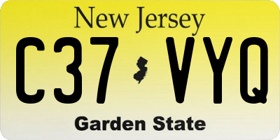 NJ license plate C37VYQ