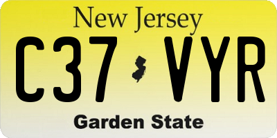 NJ license plate C37VYR