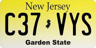 NJ license plate C37VYS