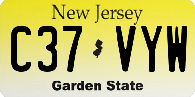 NJ license plate C37VYW