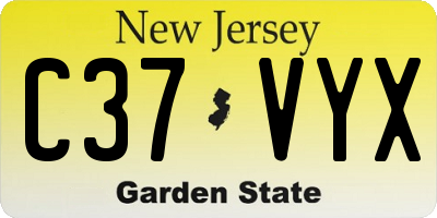 NJ license plate C37VYX