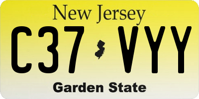 NJ license plate C37VYY