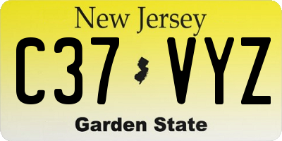 NJ license plate C37VYZ