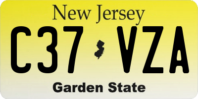NJ license plate C37VZA