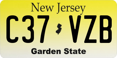 NJ license plate C37VZB