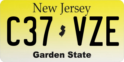NJ license plate C37VZE