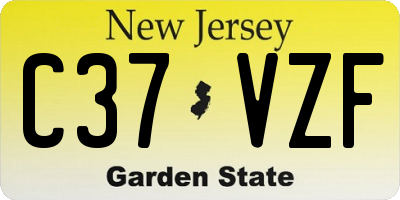 NJ license plate C37VZF