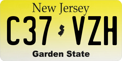 NJ license plate C37VZH