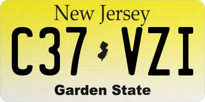 NJ license plate C37VZI