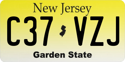 NJ license plate C37VZJ