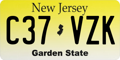 NJ license plate C37VZK