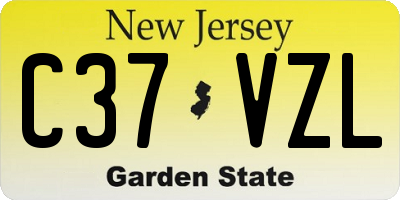 NJ license plate C37VZL