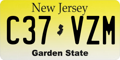 NJ license plate C37VZM