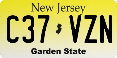 NJ license plate C37VZN