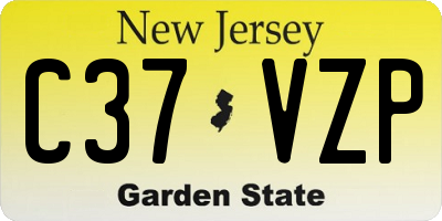 NJ license plate C37VZP