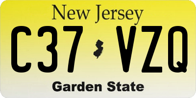 NJ license plate C37VZQ