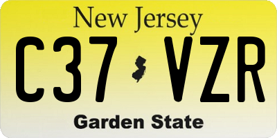 NJ license plate C37VZR