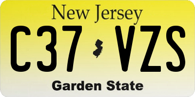 NJ license plate C37VZS