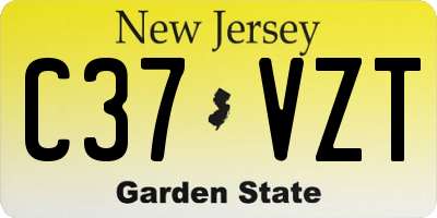 NJ license plate C37VZT