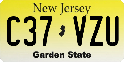 NJ license plate C37VZU