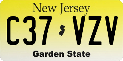 NJ license plate C37VZV