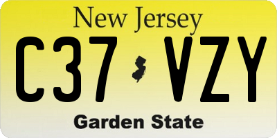 NJ license plate C37VZY